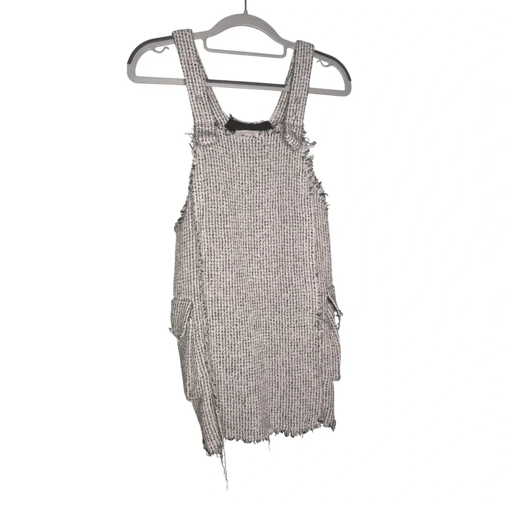 Zara grey and black textured overall dress youth